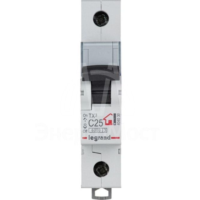 Выключатель автоматический модульный 1п C 25А 6кА TX3 6000 1мод. 230/400В Leg 404030
