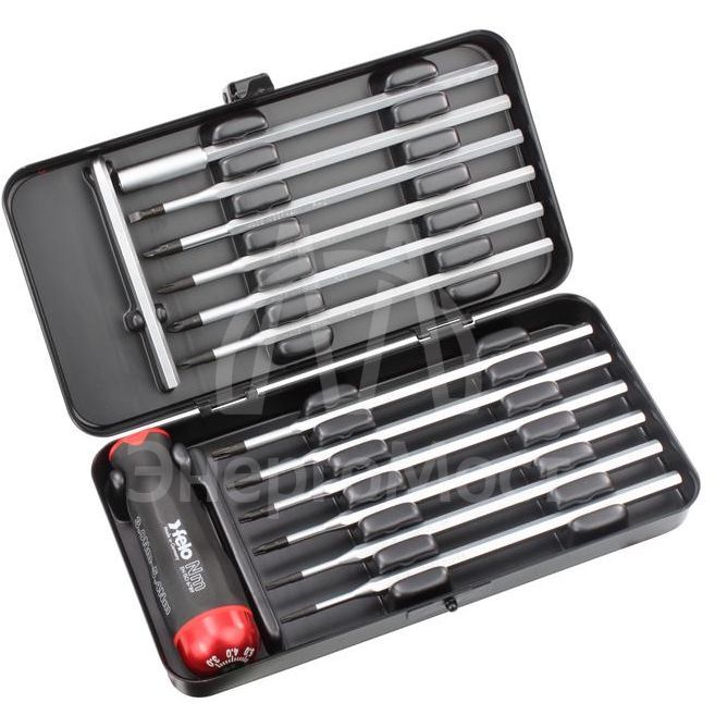 Отвертка серия Nm 3.0-5.4 с набором насадок (уп.12шт) в кейсе Felo 10099316