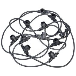 Гирлянда белт-лайт 3м 10 патронов E27 без ламп IP65 шнур черн. 2м 230В транзит IEK LGDU601-0-010-03-B-S-65