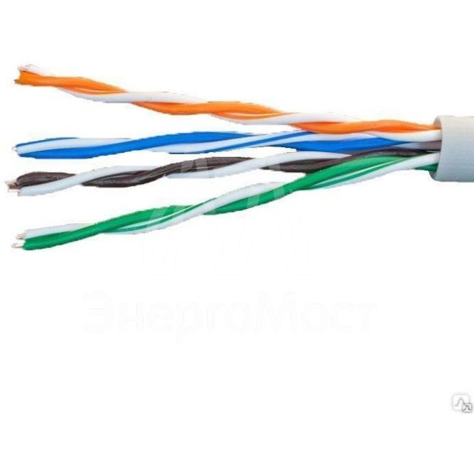Кабель витая пара U/UTP кат.5E 4х2х24AWG solid CCA PVC сер. (м) Net.on 01-0302