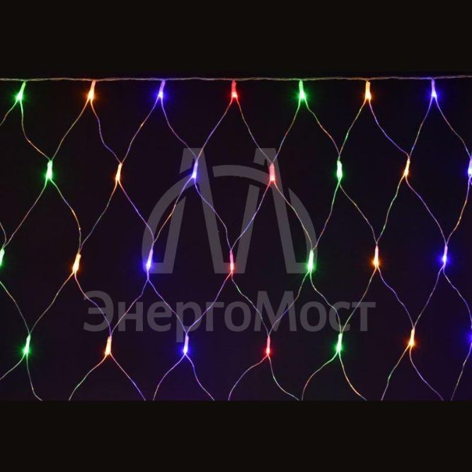 Гирлянда &amp;quot;Сеть&amp;quot; 1.5х1.5м 160LED RGB IP20 провод прозр. 230В с контроллером 8 режимов IEK LGDB410-3-160-L1-T-S-44
