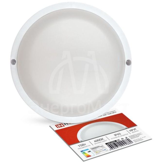 Светильник светодиодный герметичный СПП 1540-КРУГ 15Вт 4000К 1350лм IP65 140мм IN HOME 4690612044880