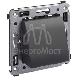 Вывод кабеля из стены Avanti &amp;quot;Черный матовый&amp;quot; DKC 4412983