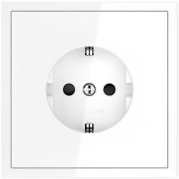 Розетка 1-м СП S70 16А с заземл. защ. шторки механизм бел. глянцевый Voltum VLS040201