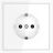Розетка 1-м СП S70 16А с заземл. защ. шторки механизм бел. глянцевый Voltum VLS040201