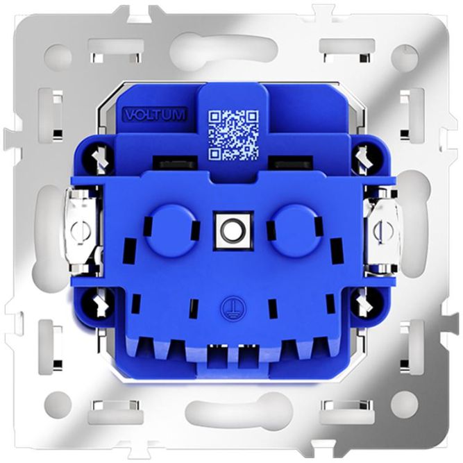 Розетка 1-м СП S70 16А с заземл. защ. шторки механизм бел. глянцевый Voltum VLS040201
