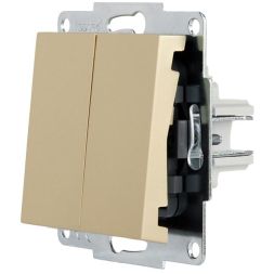 Выключатель двойной VESNA зол. LEZARD 742-3688-101