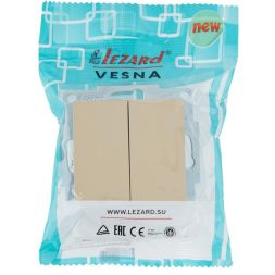 Выключатель двойной VESNA зол. LEZARD 742-3688-101