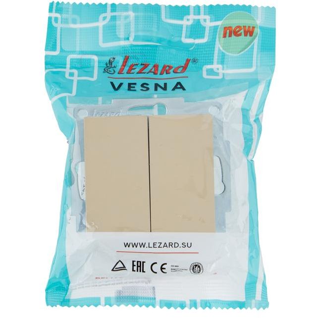 Выключатель двойной VESNA зол. LEZARD 742-3688-101