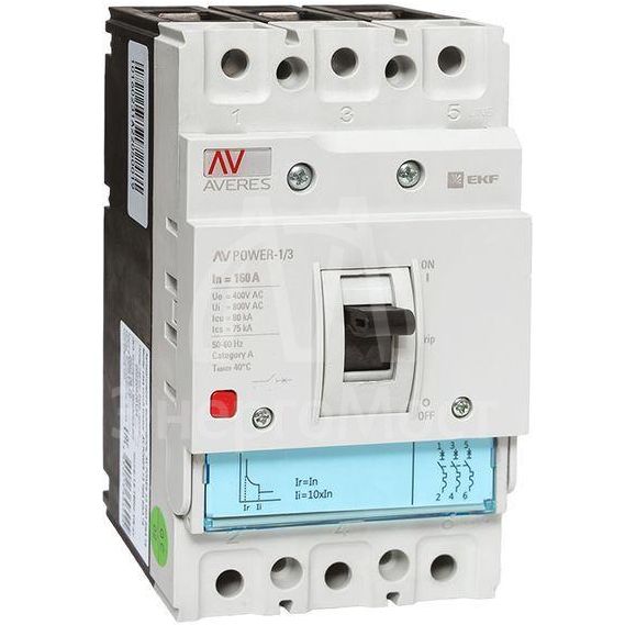 Выключатель автоматический 160А 80кА AV POWER-1/3 TR AVERES EKF mccb-13-160H-TR-av