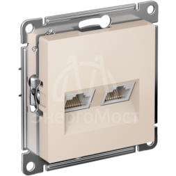 Розетка компьютерная 2-м AtlasDesign RJ45 кат.5E механизм беж. SE ATN000285