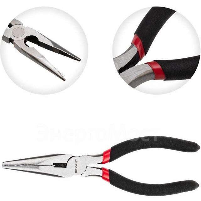 Тонкогубцы 180мм обливные рукоятки Rexant 12-4618-1