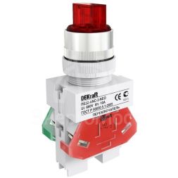 Переключатель ANC-3 Ф22 на 3 полож. 1НО+1НЗ красн. ПЕ-22 SchE 25060DEK