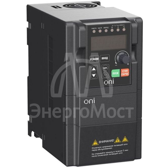Преобразователь частоты A150 380В 3ф 0.75кВт 3А встроенный торм. модуль ONI A150-33-075HT