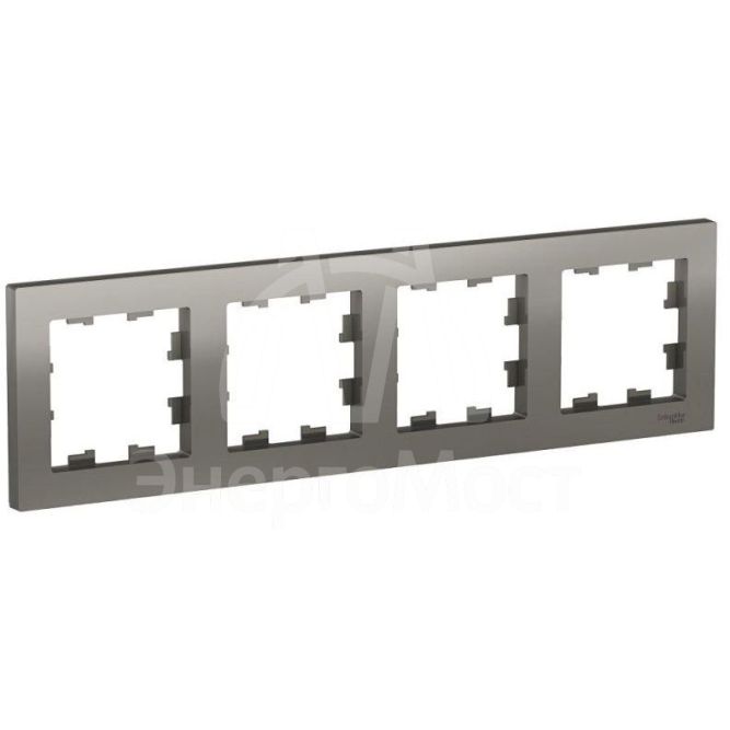 Рамка 4-м AtlasDesign универс. сталь SchE ATN000904