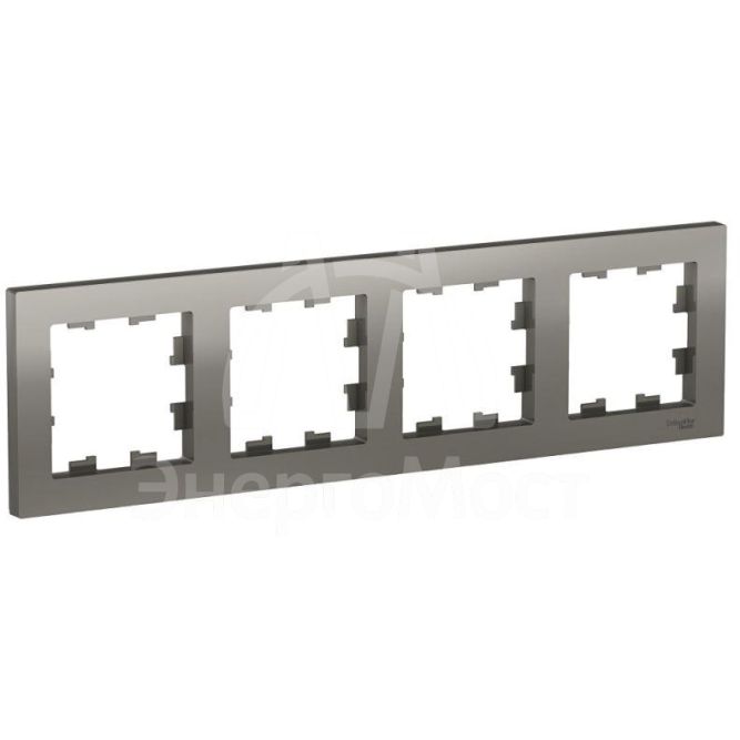 Рамка 4-м AtlasDesign универс. сталь SchE ATN000904