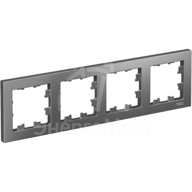 Рамка 4-м AtlasDesign универс. сталь SchE ATN000904