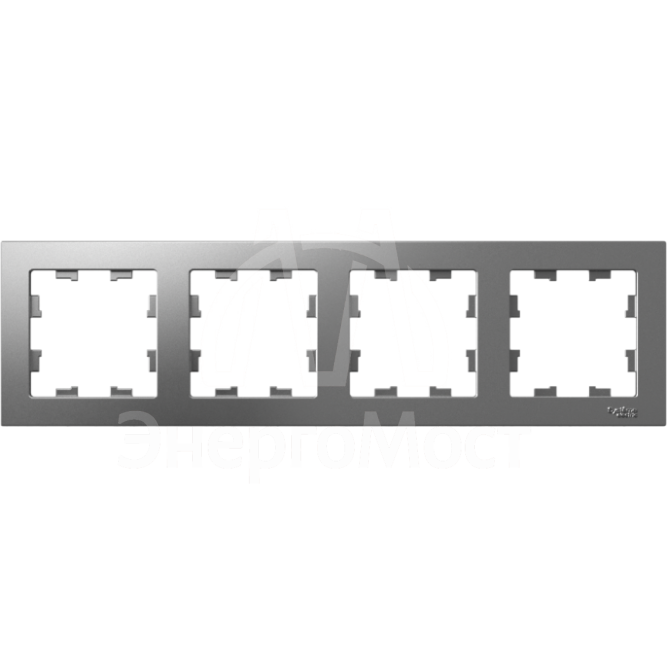 Рамка 4-м AtlasDesign универс. сталь SchE ATN000904