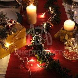 Гирлянда светодиодная &amp;quot;Жемчужинки&amp;quot; 1.5м 10LED тепл. бел. провод прозр. 2хAA (батарейки не в комплекте) Neon-Night 303-097