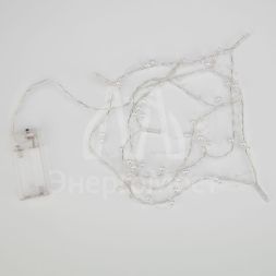 Гирлянда светодиодная &amp;quot;Жемчужинки&amp;quot; 1.5м 10LED тепл. бел. провод прозр. 2хAA (батарейки не в комплекте) Neon-Night 303-097