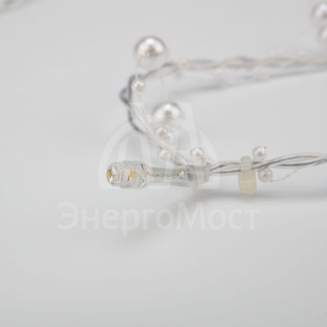 Гирлянда светодиодная &amp;quot;Жемчужинки&amp;quot; 1.5м 10LED тепл. бел. провод прозр. 2хAA (батарейки не в комплекте) Neon-Night 303-097