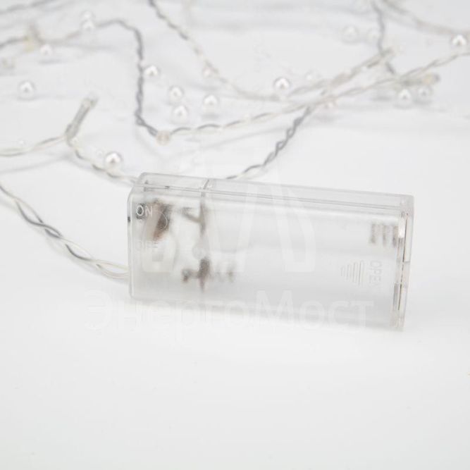 Гирлянда светодиодная &amp;quot;Жемчужинки&amp;quot; 1.5м 10LED тепл. бел. провод прозр. 2хAA (батарейки не в комплекте) Neon-Night 303-097