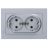 Розетка 2-м AtlasDesign 16А с заземл. в сборе алюм. SchE ATN000324