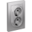Розетка 2-м AtlasDesign 16А с заземл. в сборе алюм. SchE ATN000324