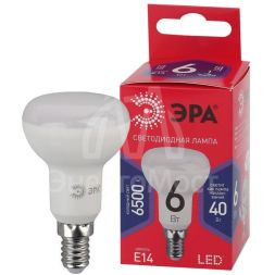 Лампа светодиодная RED LINE LED R50-6W-865-E14 R 6Вт R50 рефлектор 6500К холод.бел. E14 Эра Б0045335