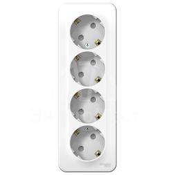 Розетка 4-м ОП BLANCA 16А 250В защ. шторки с заземл. изол. пласт. бел. SchE BLNRA011411