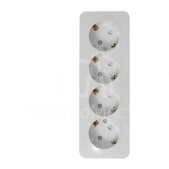 Розетка 4-м ОП BLANCA 16А 250В защ. шторки с заземл. изол. пласт. бел. SchE BLNRA011411