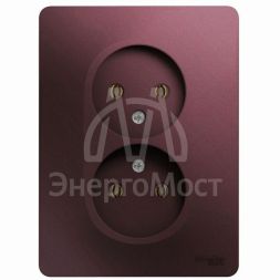 Розетка 2-м СП Glossa 16А IP20 без заземл. в сборе баклажан. SchE GSL001120