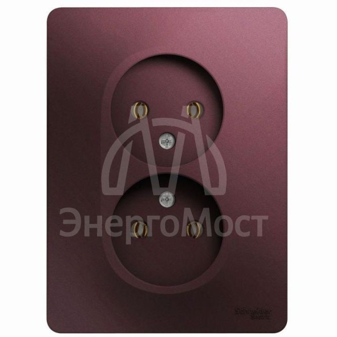Розетка 2-м СП Glossa 16А IP20 без заземл. в сборе баклажан. SchE GSL001120