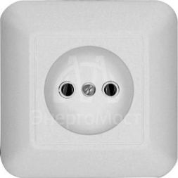 Розетка 1-м СП Прима 10А IP20 без заземл. без шторок бел. (розн. упак) SchE RS10-184-BI