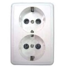 Розетка 2-м ОП с заземл. бел. БЕЛТИЗ РА16-014 Молодечно
