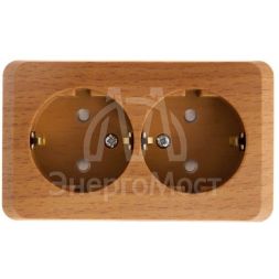 Розетка 2-м ОП Этюд Дача 16А защ. шторки с заземл. бук SchE PA16-008T