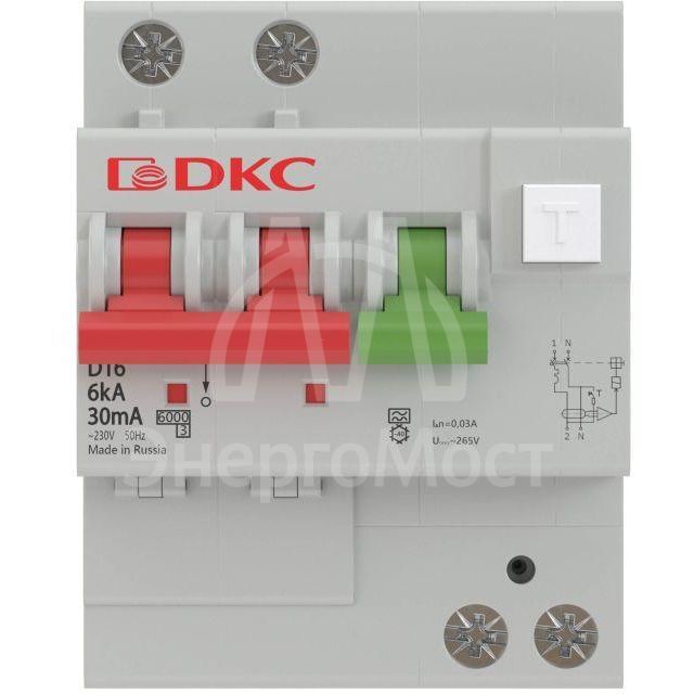 Выключатель автоматический дифференциального тока с защитой от сверхтоков YON MDV63-22C20-A 2п 30мА DKC MDV63-22C20-A