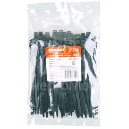 Хомут кабельный 6х180 усиленный с двойным горизонтальным замком nylon-12 черн. (уп.100шт) Rexant 07-0186