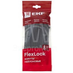 Хомут P6.6 4.6х160 FlexLock стандартный черн. (уп.100шт) PROxima EKF plc-fl-ctsb-4.6x160