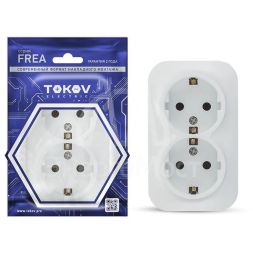 Розетка 2-м ОП Frea 16А IP20 250В с заземл. АБС-пластик бел. TOKOV ELECTRIC TKE-FR-R2Z-C01