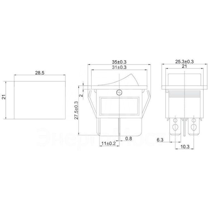Выключатель клавишный 250В 16А (4с) ON-OFF красн. с подсветкой (RWB-502; SC-767; IRS-201-1) Rexant 36-2330