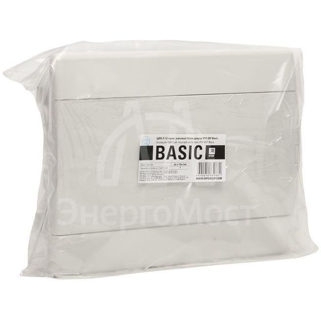 Щит ЩРВ-П-12 IP41 бел. дверца (пром. упак.) Basic EKF pb-v-12w-bas