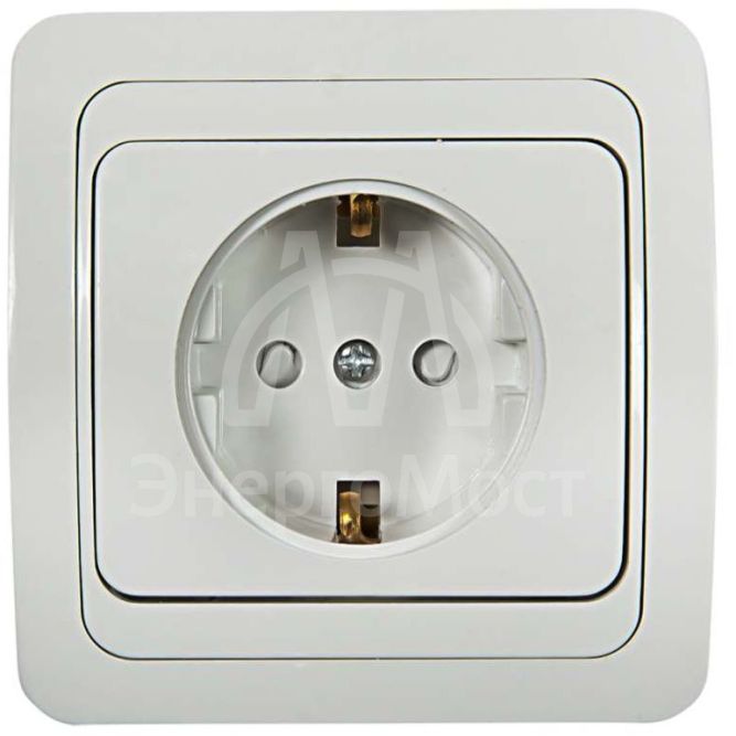 Розетка 1-м CLASSICO защ. шторки с заземл. 2028x бел. ASD / IN HOME 4690612000978