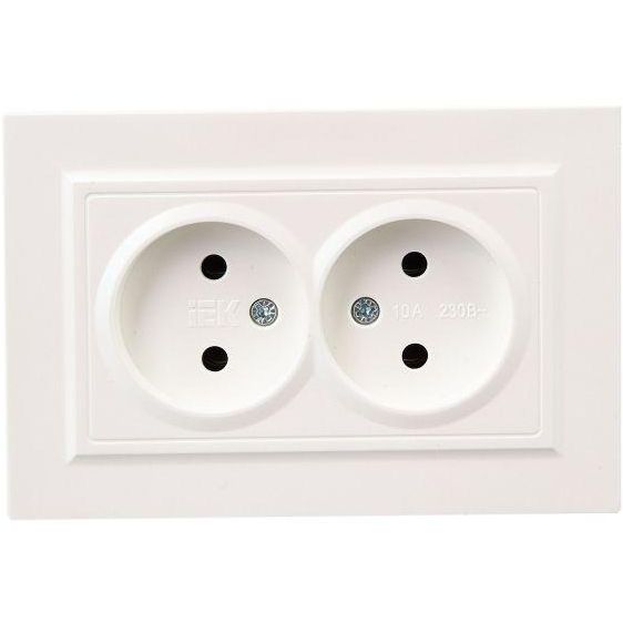 Розетка 2-м СП BRITE РС12-2-БрЖ 10А в сборе без заземл. без защ. шторок жемчуж. IEK BR-R20-10-K36-F