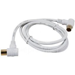 Шнур TV Plug - TV Jack 3м угловой бел. Rexant 18-0024