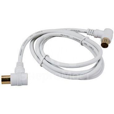 Шнур TV Plug - TV Jack 3м угловой бел. Rexant 18-0024