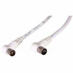 Шнур TV Plug - TV Jack 3м угловой бел. Rexant 18-0024
