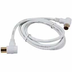 Шнур TV Plug - TV Jack 3м угловой бел. Rexant 18-0024