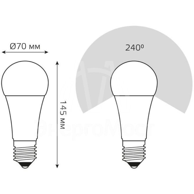 Лампа светодиодная Elementary A67 30Вт E27 4100К Gauss 73229