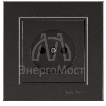 Розетка 1-м СП Karea 10А IP20 б/з дым. металлик Makel 56050022